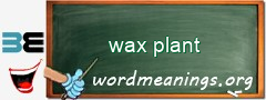 WordMeaning blackboard for wax plant